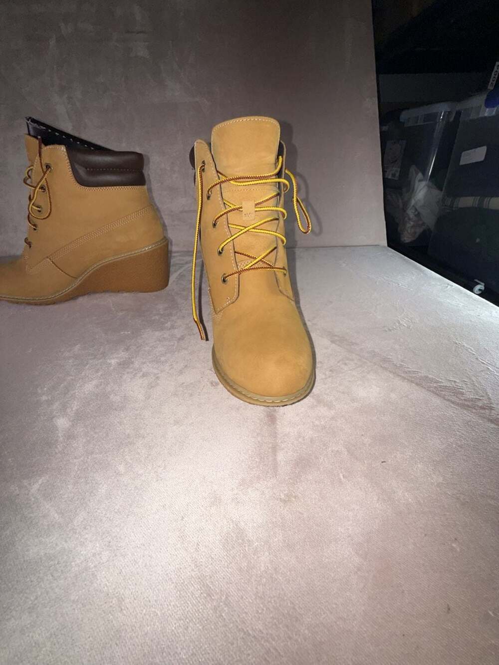 Timberland Women's Earthkeepers Amston 6-Inch Wheat Nubuck Wedge Boots TB08251A - Picture 8 of 16